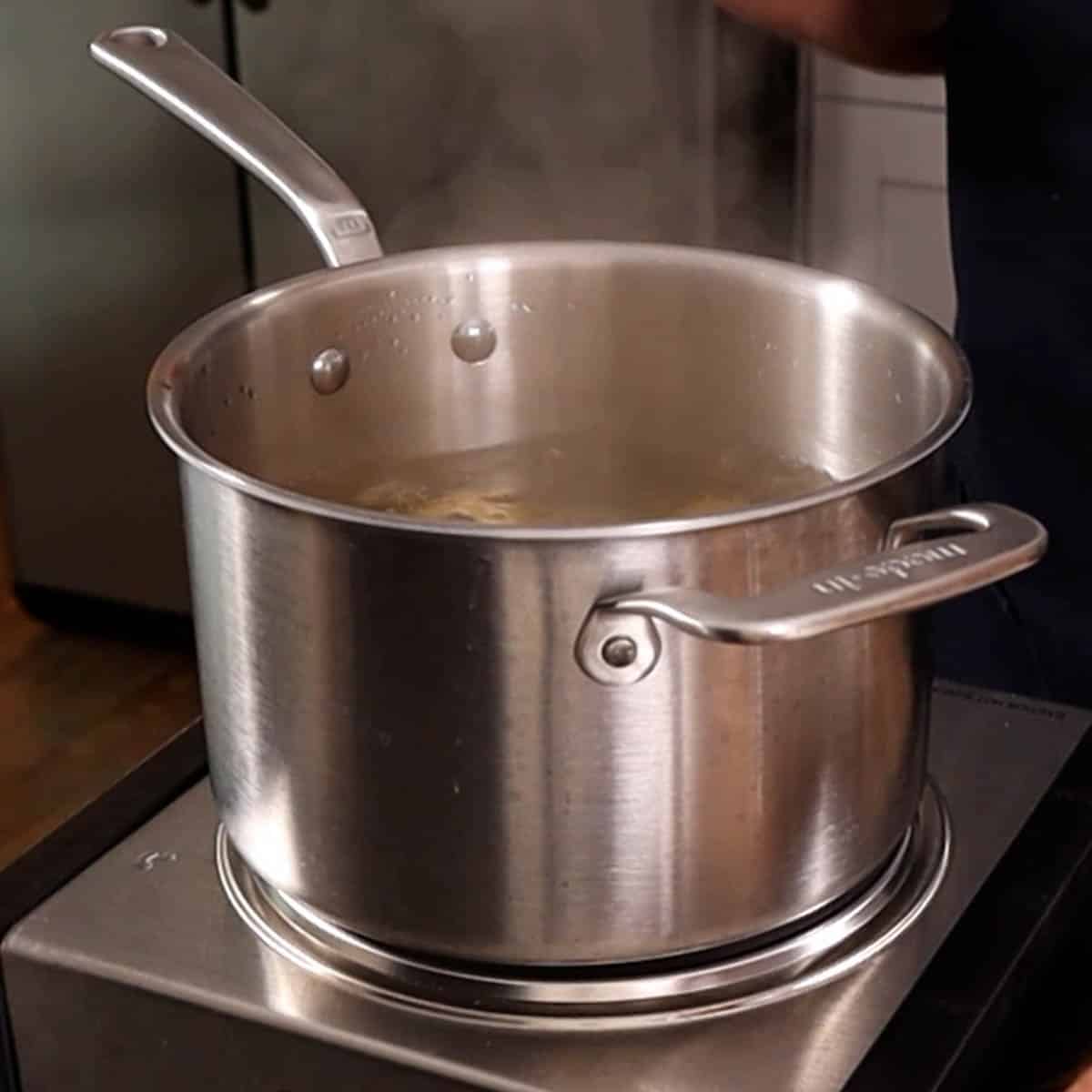 pot with boiling water