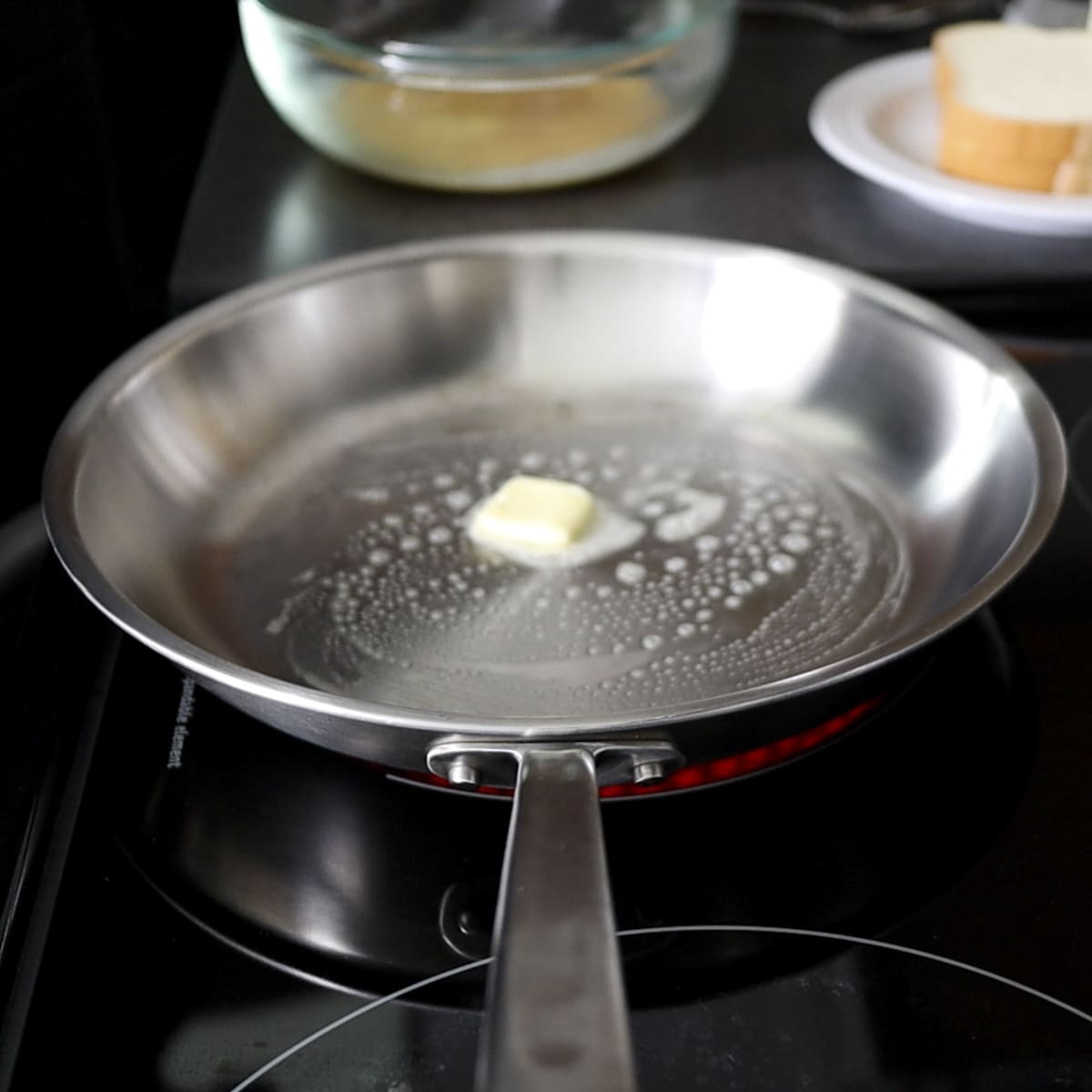 preheating the pan