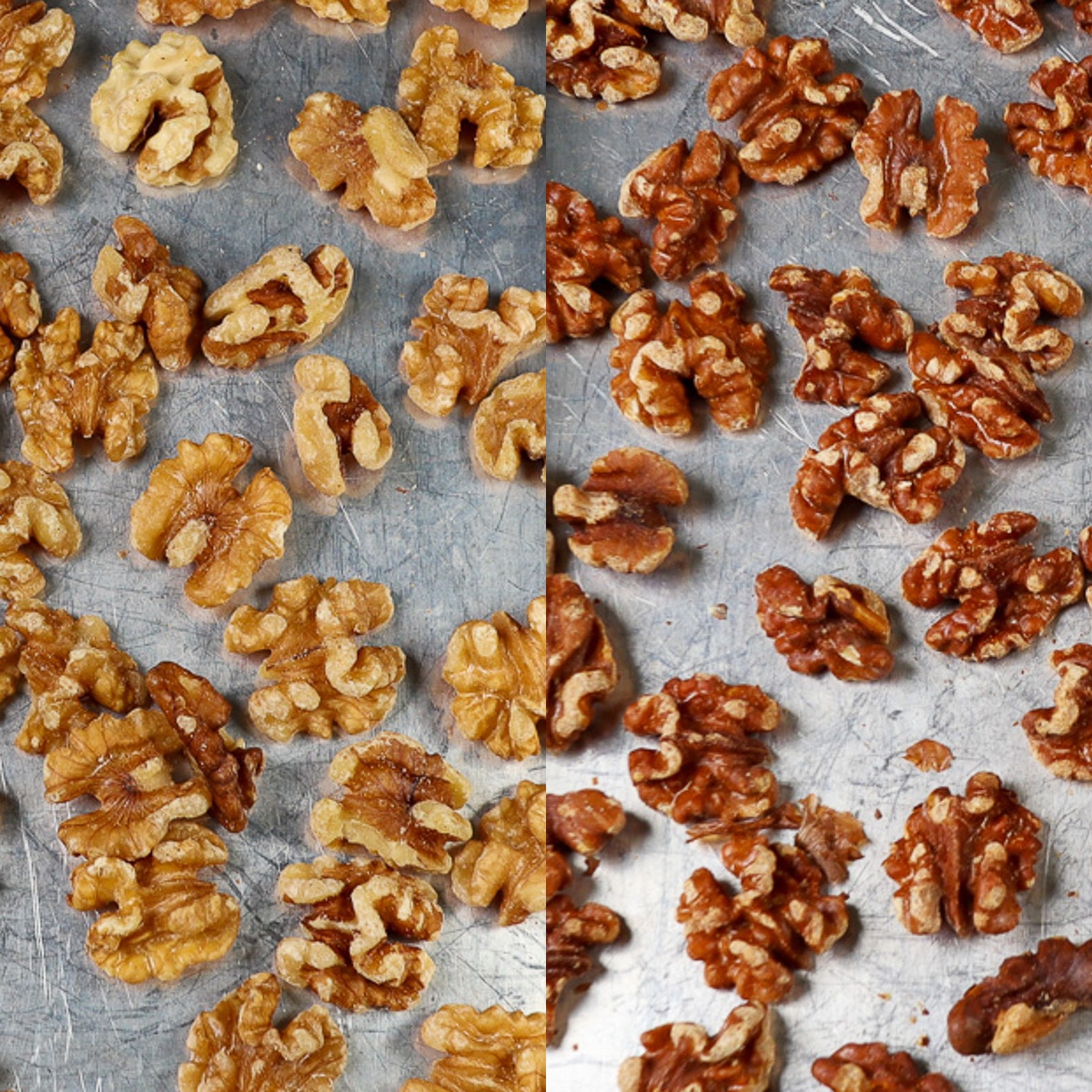 how to toast walnuts, comparison of toasted nuts