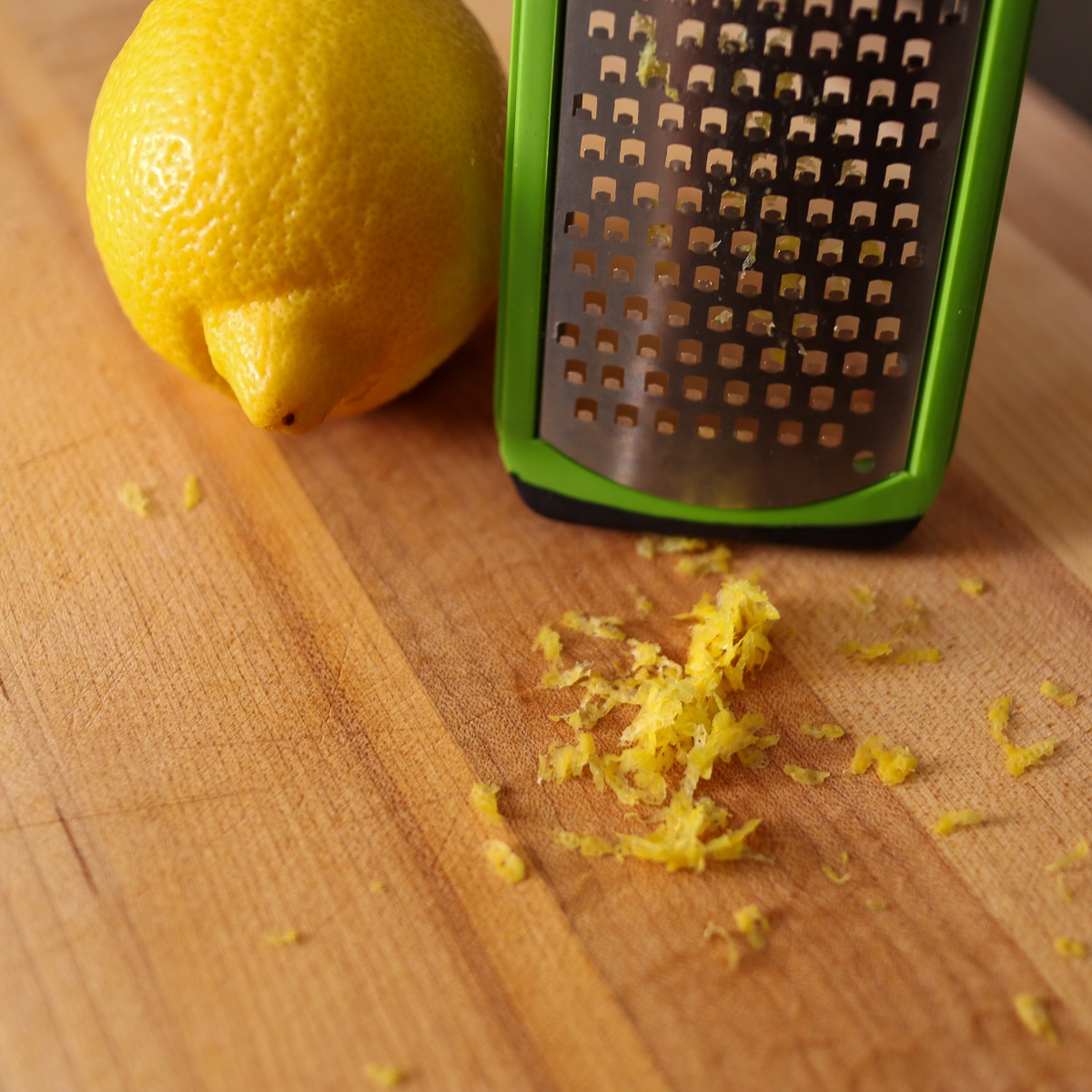lemon zest on a cutting board
