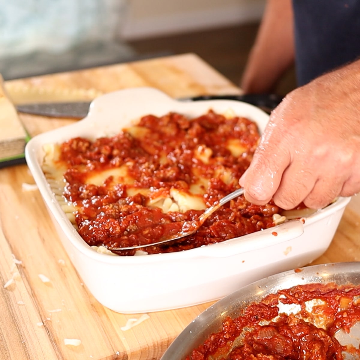 adding another layer to a lasagna